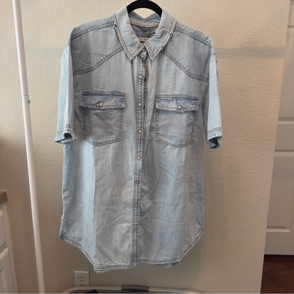 Free People We The Free The Short Of It Denim Top